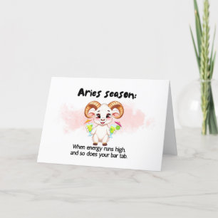 Tarjeta De Agradecimiento Funny Aries Season Zodiac Birthday Card