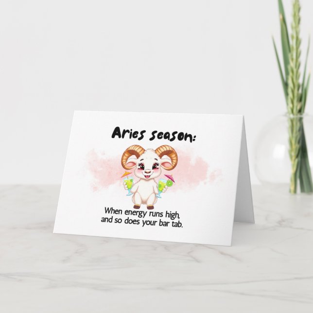 Tarjeta De Agradecimiento Funny Aries Season Zodiac Birthday Card (Anverso)