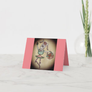 Tarjeta De Agradecimiento Funny Ballerina Bunny Easter Card