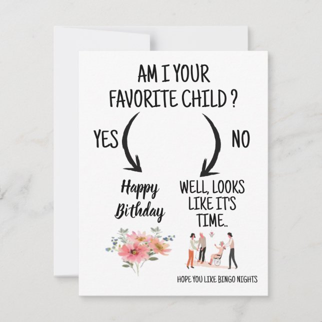 Tarjeta De Agradecimiento funny birthday card from mom to mom (Anverso)