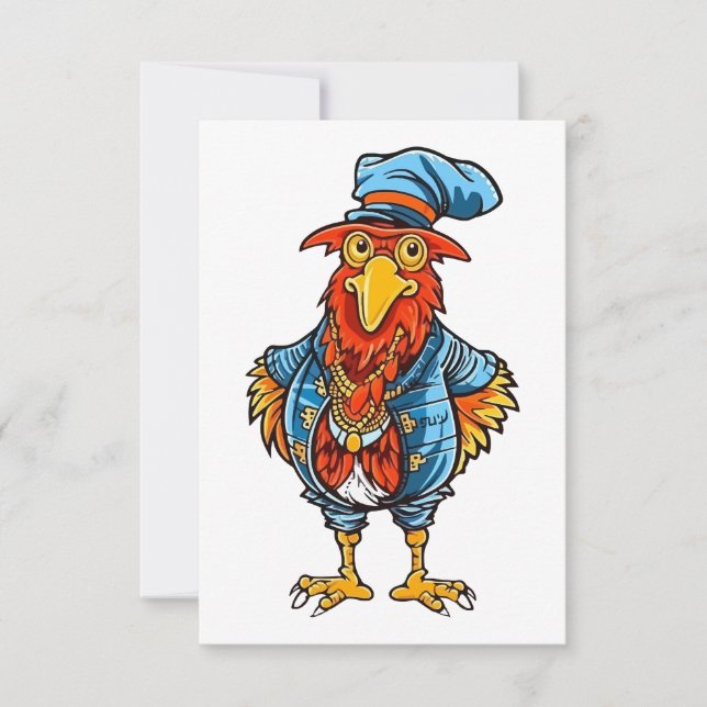 Tarjeta De Agradecimiento Funny Bossy Personalizado Rooster (Anverso)