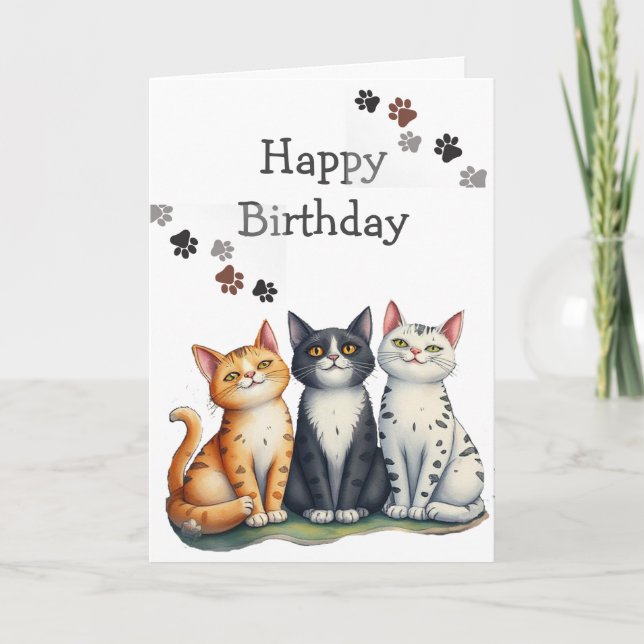 Tarjeta De Agradecimiento Funny Cat Herder Cita a Cat Lover Cumpleaños (Anverso)