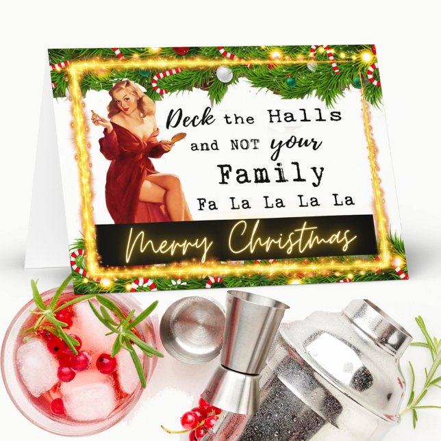 Tarjeta De Agradecimiento Funny Christmas Card Best Friend "Deck The Halls" (Subido por el creador)