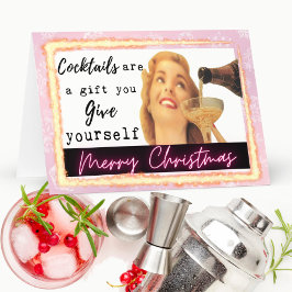 Tarjeta De Agradecimiento Funny Christmas Card Best Friend "Gift Yourself"