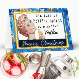 Tarjeta De Agradecimiento Funny Christmas Card Best Friend "Holiday Spirit" 
