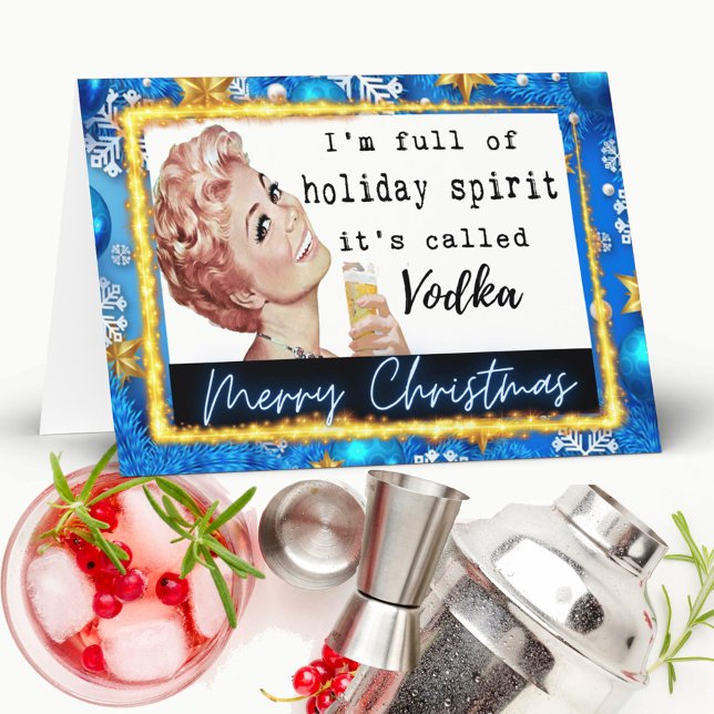 Tarjeta De Agradecimiento Funny Christmas Card Best Friend "Holiday Spirit"  (Subido por el creador)