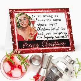 Tarjeta De Agradecimiento Funny Christmas Card Best Friend "Liquor Cabinet"