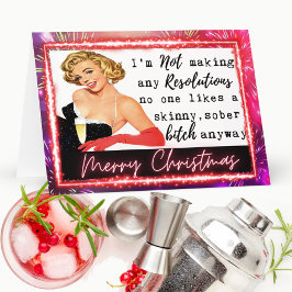 Tarjeta De Agradecimiento Funny Christmas Card Best Friend "NYE Resolutions"
