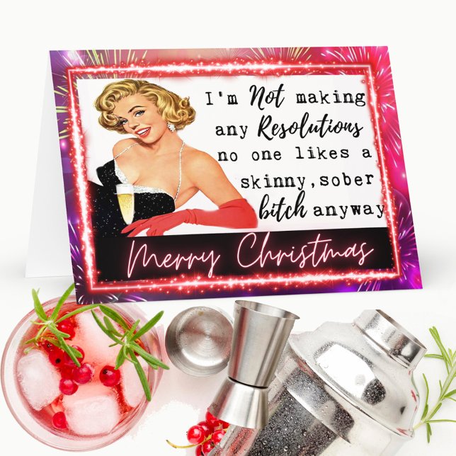 Tarjeta De Agradecimiento Funny Christmas Card Best Friend "NYE Resolutions" (Subido por el creador)