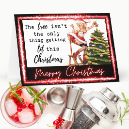 Tarjeta De Agradecimiento Funny Christmas Card Best Friend "Tree Lit"