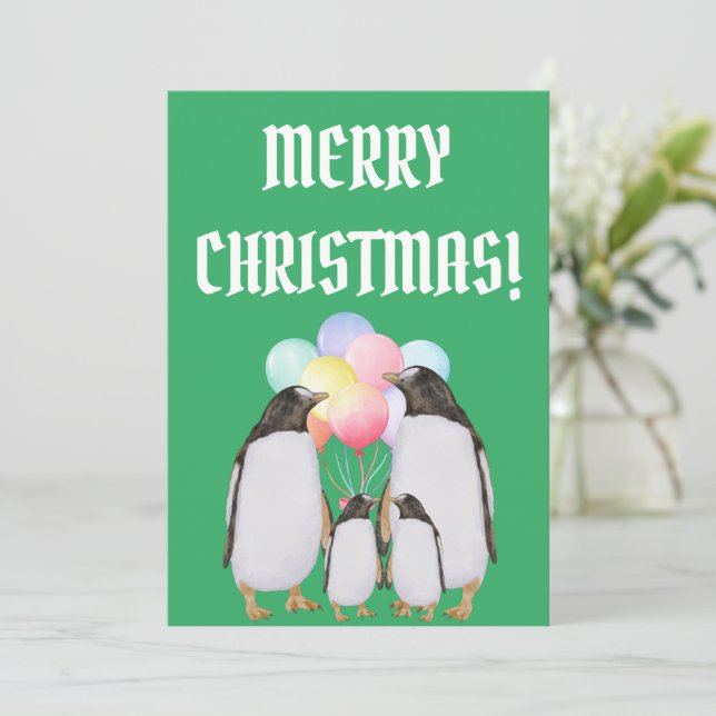 Tarjeta De Agradecimiento Funny christmas holidays (Anverso de pie)