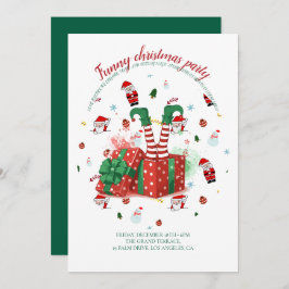 Tarjeta De Agradecimiento Funny Christmas Party Invitation