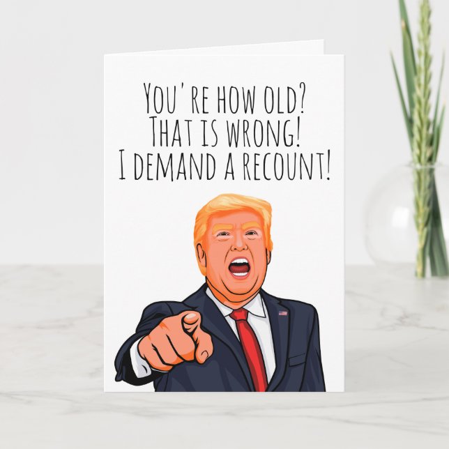 Tarjeta De Agradecimiento Funny Cumpleaños de Donald Trump (Anverso)