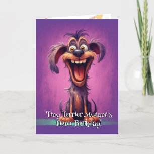 Tarjeta De Agradecimiento Funny Dog Monster: El pequeño y terrible cumpleaño