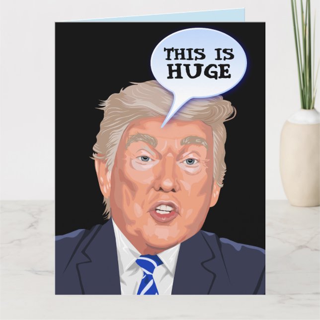 Tarjeta De Agradecimiento Funny Donald Trump Birthday greeting card  (Anverso)