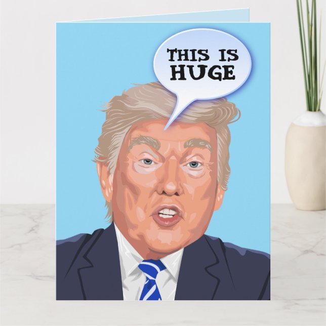 Tarjeta De Agradecimiento Funny Donald Trump Birthday greeting card  (Anverso)