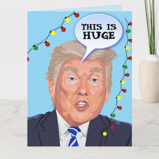 Tarjeta De Agradecimiento Funny Donald Trump Christmas greeting card  (Anverso)