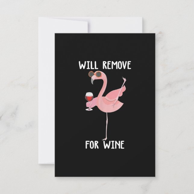 Tarjeta De Agradecimiento Funny Flamingo Se Retirará Para El Vino (Anverso)