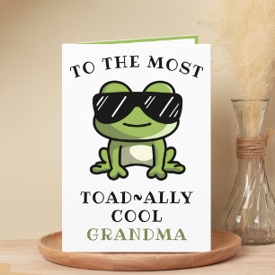 Tarjeta De Agradecimiento Funny Frog Toad Guay Abuela Feliz cumpleaños