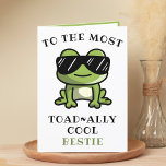 Tarjeta De Agradecimiento Funny Frog Toad Guay Mejor Amigo Feliz Cumpleaños<br><div class="desc">¿Buscando una manera única de expresar tu amor y humor a tu amigo más cercano? ¡Nuestra graciosa tarjeta de saludo de rana es la elección perfecta para tu mejor amigo en su cumpleaños! Personalizar al agregar tu propio mensaje personal. El diseño presenta un fresco sapo verde que lleva gafas de...</div>