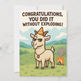 Tarjeta De Agradecimiento Funny Goat Greeting Card - Congratulations