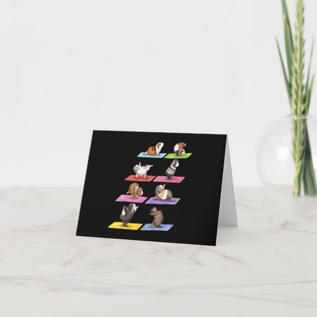 Tarjeta De Agradecimiento Funny Guinea Pig Yoga (Anverso)