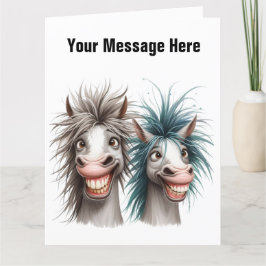 Tarjeta De Agradecimiento Funny Horse Card
