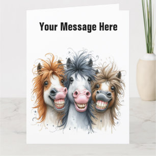 Tarjeta De Agradecimiento Funny Horse Card
