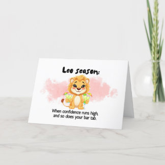 Tarjeta De Agradecimiento Funny Leo Season Zodiac Birthday Card