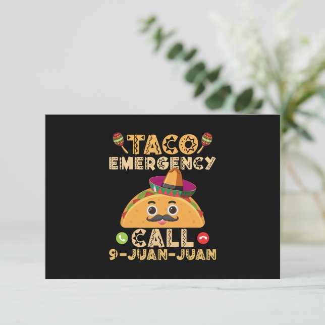 Tarjeta De Agradecimiento Funny llamada de emergencia taco Cinco de Mayo mex (Anverso de pie)