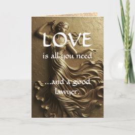 Tarjeta De Agradecimiento Funny Love & A Good Lawyer Gold Luxury Thank You
