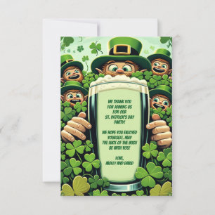 Tarjeta De Agradecimiento Funny Lucky Leprechauns St. Patrick's Day Fiesta