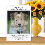 Tarjeta De Agradecimiento Funny Mascota Sitter Personalizado Dog Foto Gracia<br><div class="desc">Las tarjetas de agradecimiento son una manera perfecta de mostrar su aprecio y gratitud a la gente que se preocupa por sus queridos mascotas. Ya sea que tenga un negocio de mascotas, sea propietario de un mascota o simplemente quiera expresar su agradecimiento a un veterinario, entrenador de perros, niñera de...</div>