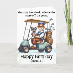 Tarjeta De Agradecimiento *~* Funny Old Golf Cart Man AP94 Birthday Card