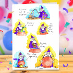 Tarjeta De Agradecimiento Funny Personalizado Humor Wizard Birthday Card<br><div class="desc">Dale el regalo de bendiciones mágicas y buenos deseos a alguien especial con esta graciosa tarjeta de cumpleaños del mago. La cubierta incluye un mago que elabora una poción con algunos ingredientes muy únicos como "un cubo lleno de felicidad", "una botella de salud", "diez gotas de buena fortuna", "éxito en...</div>