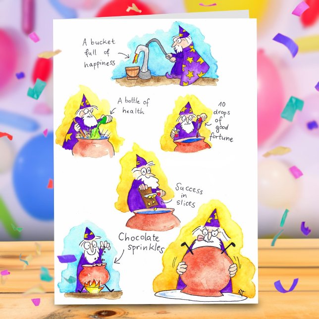 Tarjeta De Agradecimiento Funny Personalizado Humor Wizard Birthday Card (Subido por el creador)