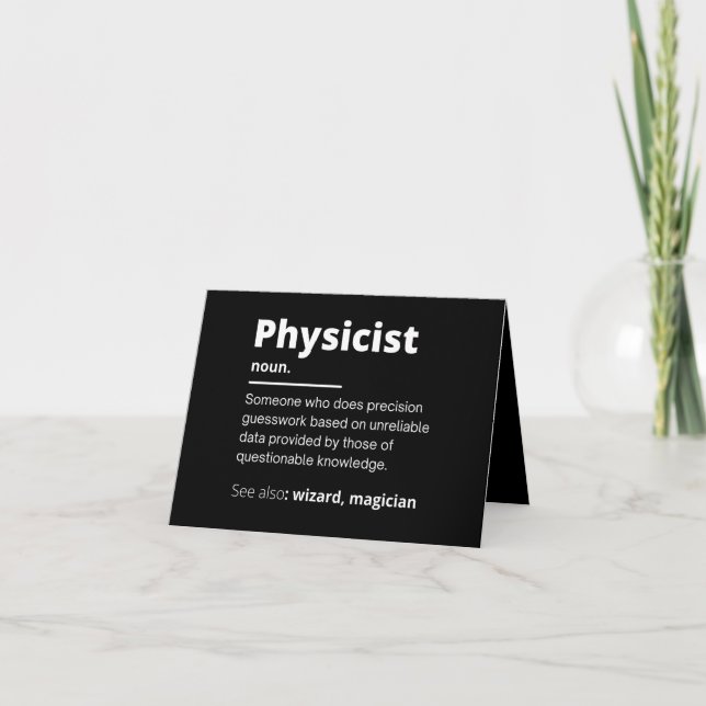 Tarjeta De Agradecimiento funny physicist definition wizard scientist physic (Anverso)