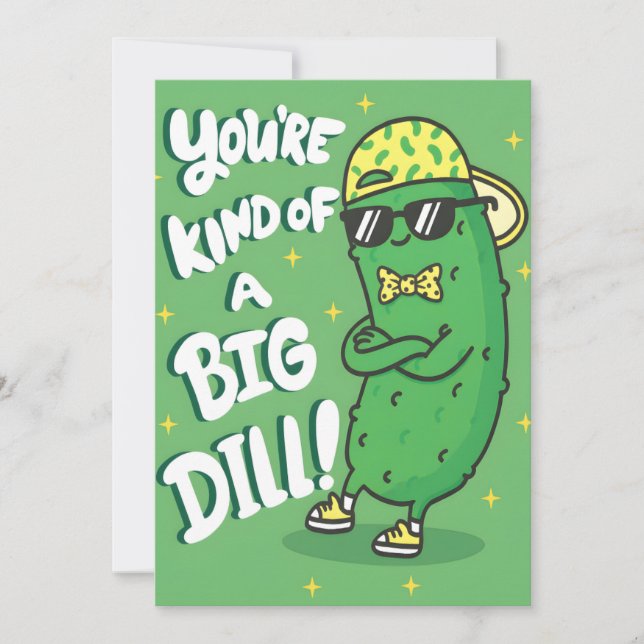 Tarjeta De Agradecimiento Funny Pickle Pun You're Kind of a Big Dill (Anverso)