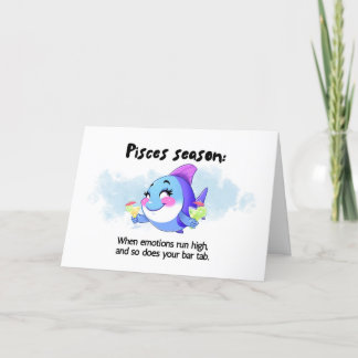 Tarjeta De Agradecimiento Funny Pisces Season Zodiac Birthday Card