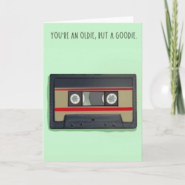 Tarjeta De Agradecimiento Funny retro birthday card cassette tape (Anverso)
