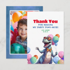 Tarjeta De Agradecimiento Funny Rex Dinosaur Birthday Gracias Foto