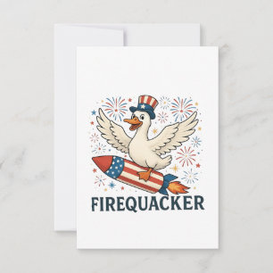 Tarjeta De Agradecimiento Funny Rubber Duck Estados Unidos Patriotic Firequa