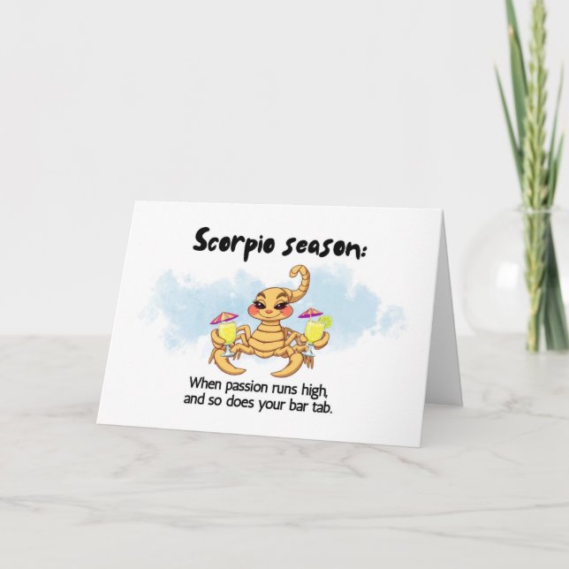 Tarjeta De Agradecimiento Funny Scorpio Zodiac Birthday Card (Anverso)