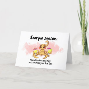 Tarjeta De Agradecimiento Funny Scorpio Zodiac Birthday Card