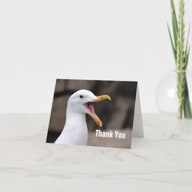 Tarjeta De Agradecimiento FUNNY Seagull (Anverso)
