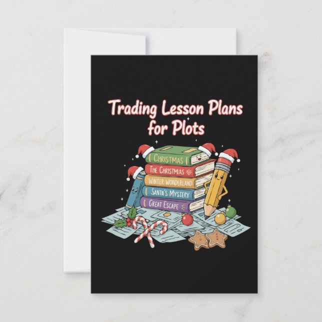 Tarjeta De Agradecimiento Funny Teacher Christmas Holiday | Trading Lesson  (Anverso)