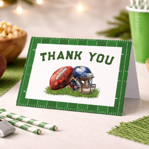 Tarjeta De Agradecimiento Fútbol Americano Primer Año Down Cumpleaños 1º