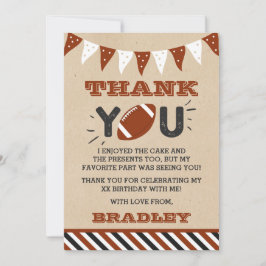 Tarjeta De Agradecimiento Fútbol cualquier cumpleaños de edad