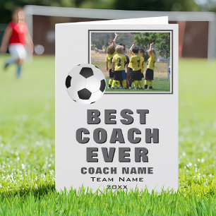 Tarjeta De Agradecimiento Fútbol de fútbol mejor entrenador de equipo de la 