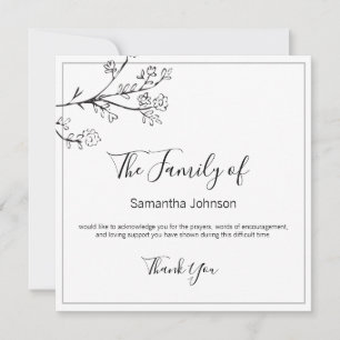 Tarjeta De Agradecimiento Fútbol funeral Gracias Ramas y Mariposa Una Foto